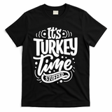 It's Turkey Time Stuffed Thanksgiving T-Shirt - Black