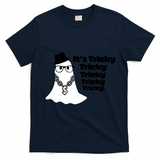Its Tricky Tricky Tricky Ghost Boo Its Tricky Halloween T-Shirt - Navy Blue