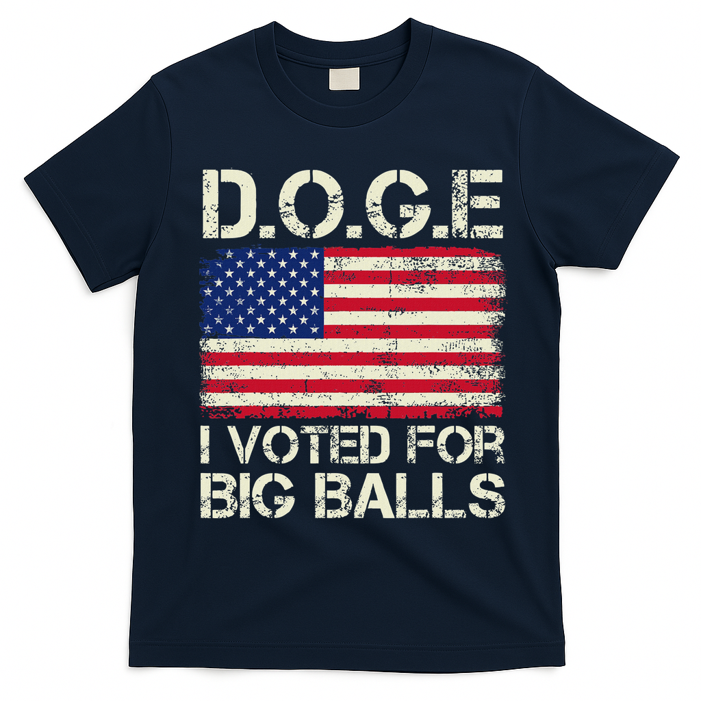 I Voted For Big Balls Doge T-Shirt - Navy Blue