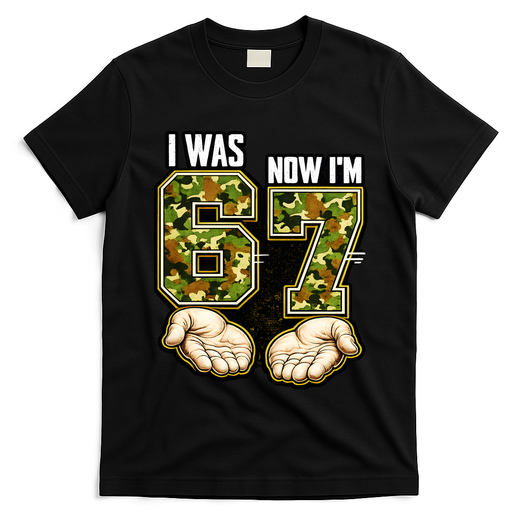 I Was 6 Now I'm 7 Birthday 6-7 Meme Camo T-Shirt