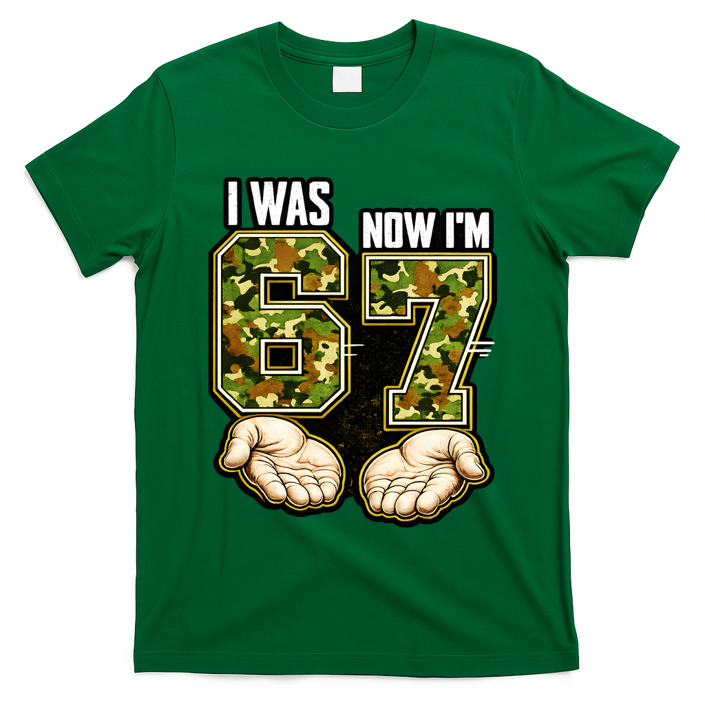 I Was 6 Now I'm 7 Birthday 6-7 Meme Camo T-Shirt
