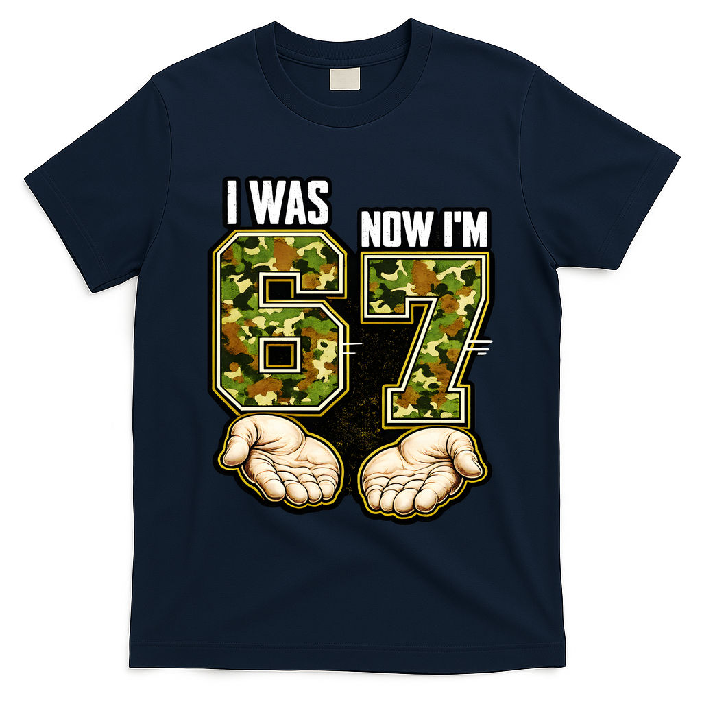 I Was 6 Now I'm 7 Birthday 6-7 Meme Camo T-Shirt