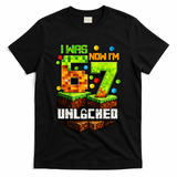 I Was 6 Now I'm 7 Pixel Game Unlocked Gamer 7th Birthday  T-Shirt