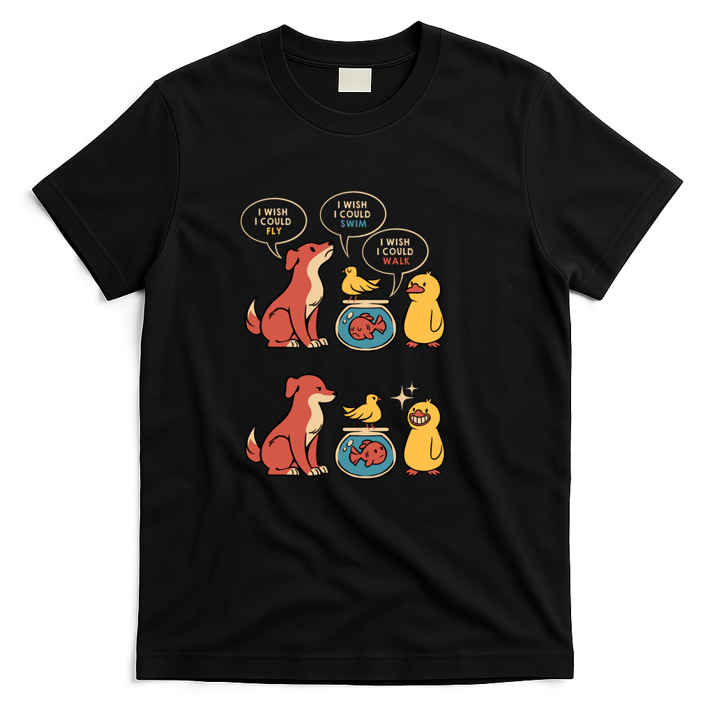 I Wish I Could... Fly Walk Swim Duck by Tobe Fonseca - Black