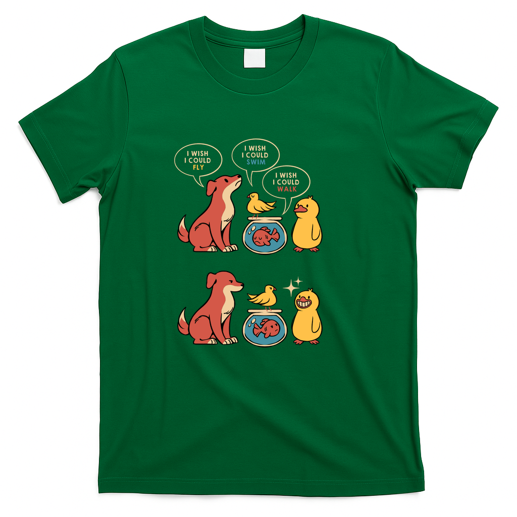 I Wish I Could... Fly Walk Swim Duck by Tobe Fonseca - Green