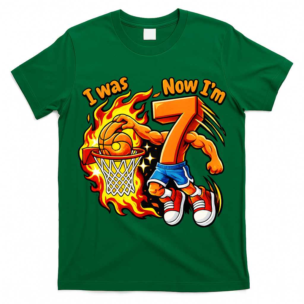 I Was I Was 6 Now I'm 7 Basketball 67 Birthday  T-Shirt