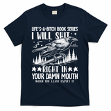 I Will Shit Right In Your Damn Mouth Bird Adult Humor T-Shirt - Navy
