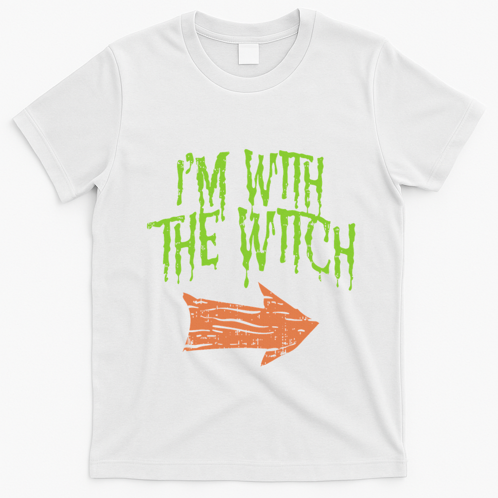 Im With The Witch Husband Halloween Costume Couple T-Shirt - White