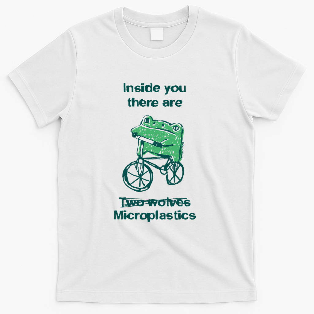 Inside you there are microplastics frog - White