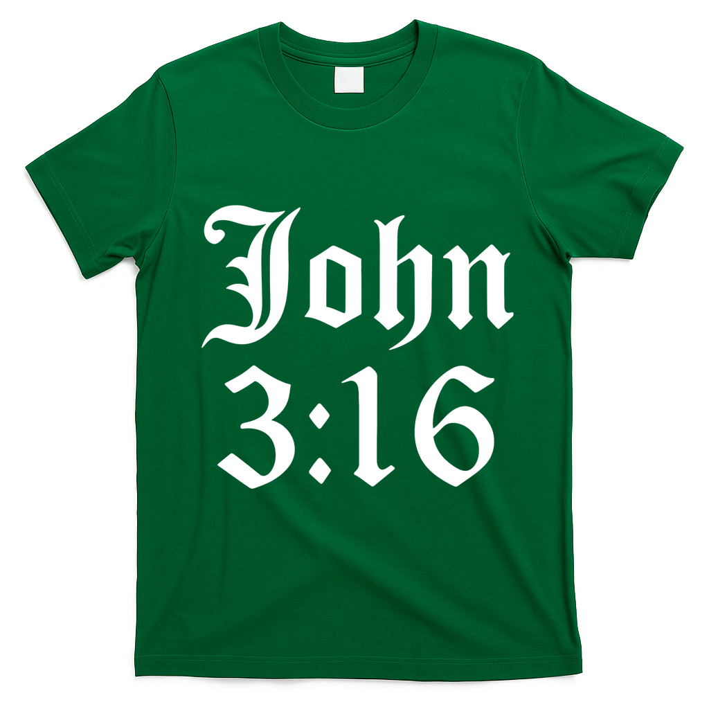 John 3:16 Christian Faith Inspirational T-Shirt - Irish Green