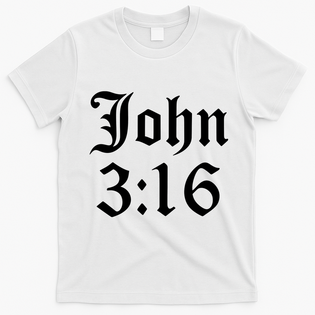 John 3:16 Christian Faith Inspirational T-Shirt - White