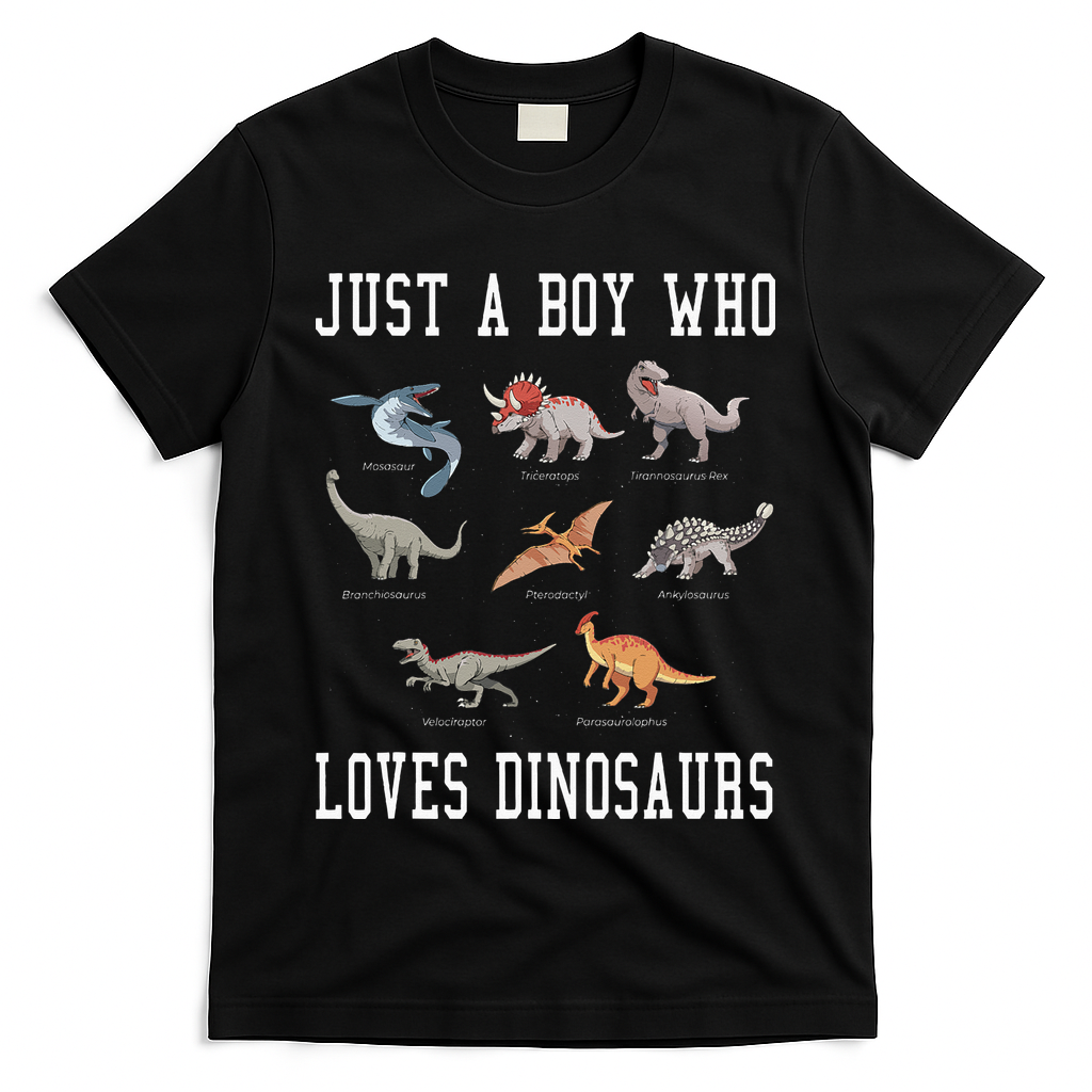 Just A Boy Who Loves Dinosaurs Gifts For Paleontologist T-Shirt