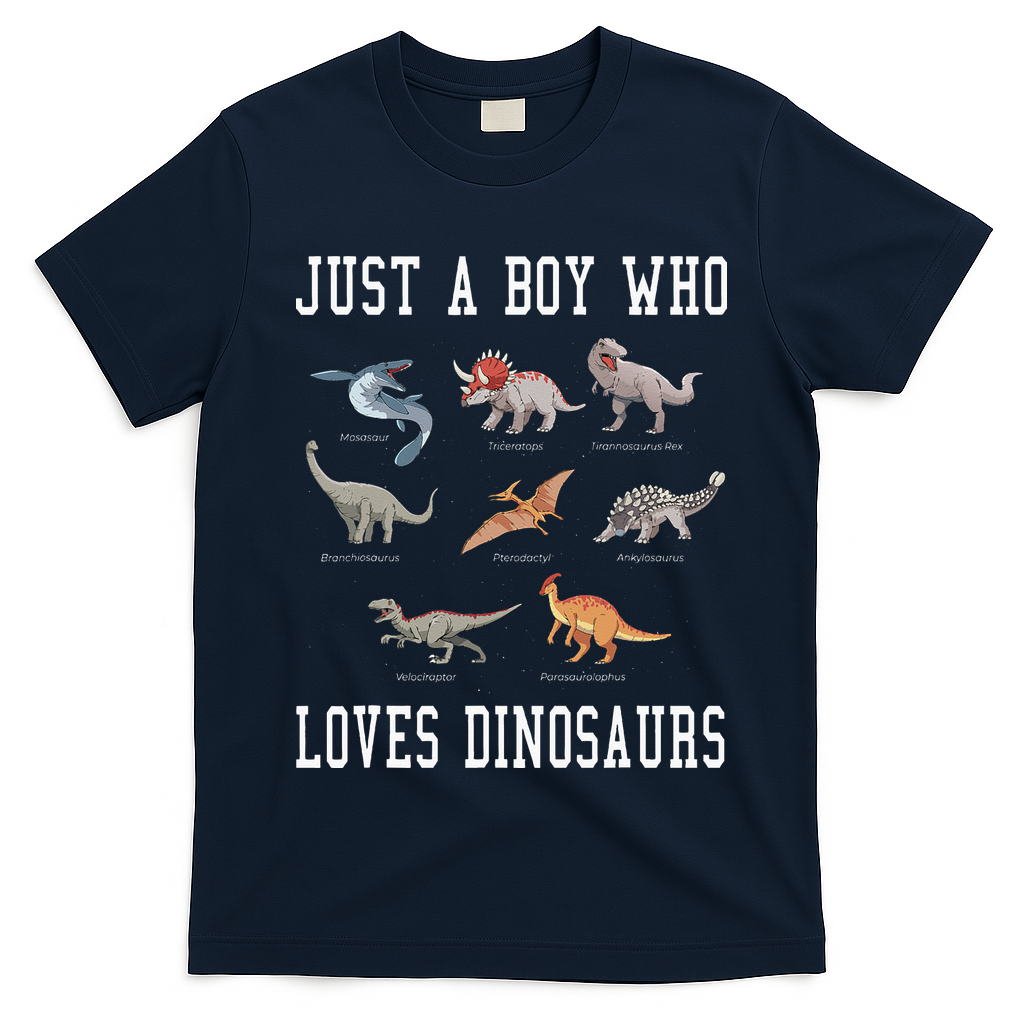 Just A Boy Who Loves Dinosaurs Gifts For Paleontologist T-Shirt