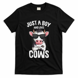 Just A Boy Who Loves Cows Farmer Cow T-Shirt