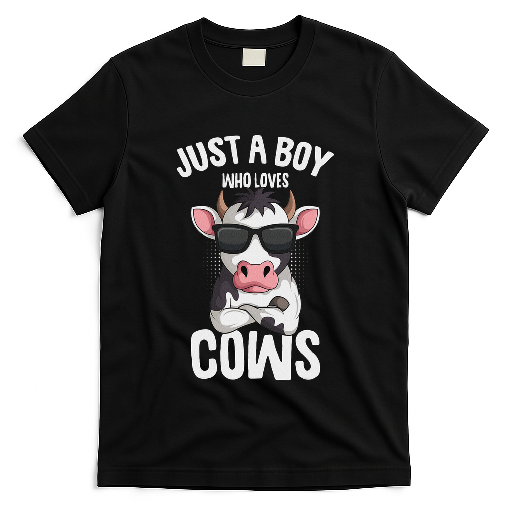 Just A Boy Who Loves Cows Farmer Cow T-Shirt