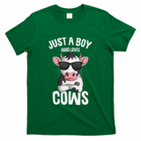 Just A Boy Who Loves Cows Farmer Cow T-Shirt