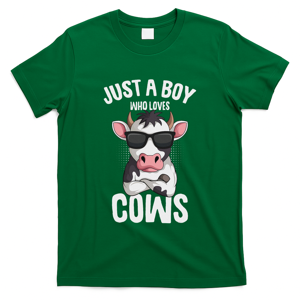 Just A Boy Who Loves Cows Farmer Cow T-Shirt