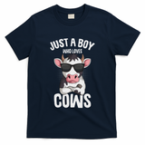 Just A Boy Who Loves Cows Farmer Cow T-Shirt