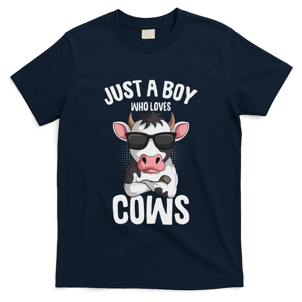 Just A Boy Who Loves Cows Farmer Cow T-Shirt