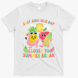 Just Another Day Closer To Summer Break Teacher T-Shirt - White