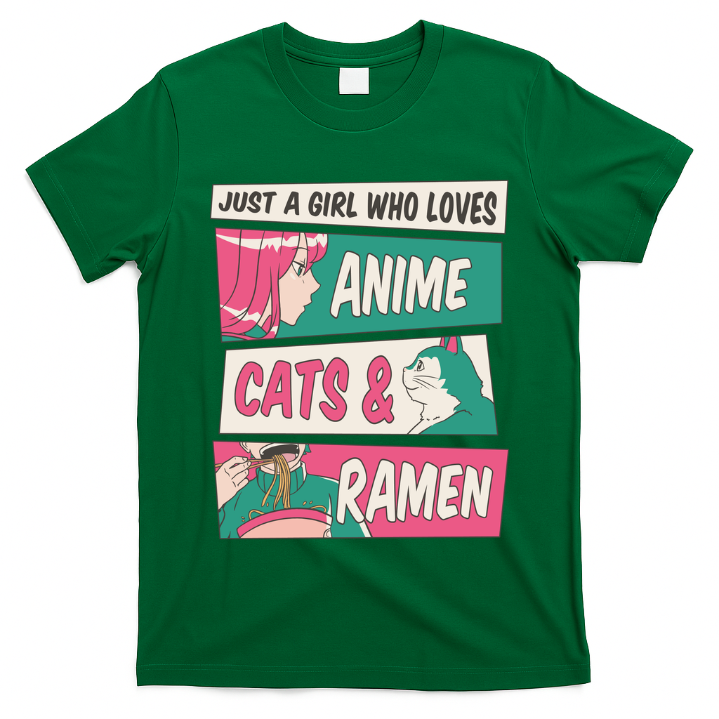 Just A Girl Who Loves Anime Cats And Ramen T-Shirt