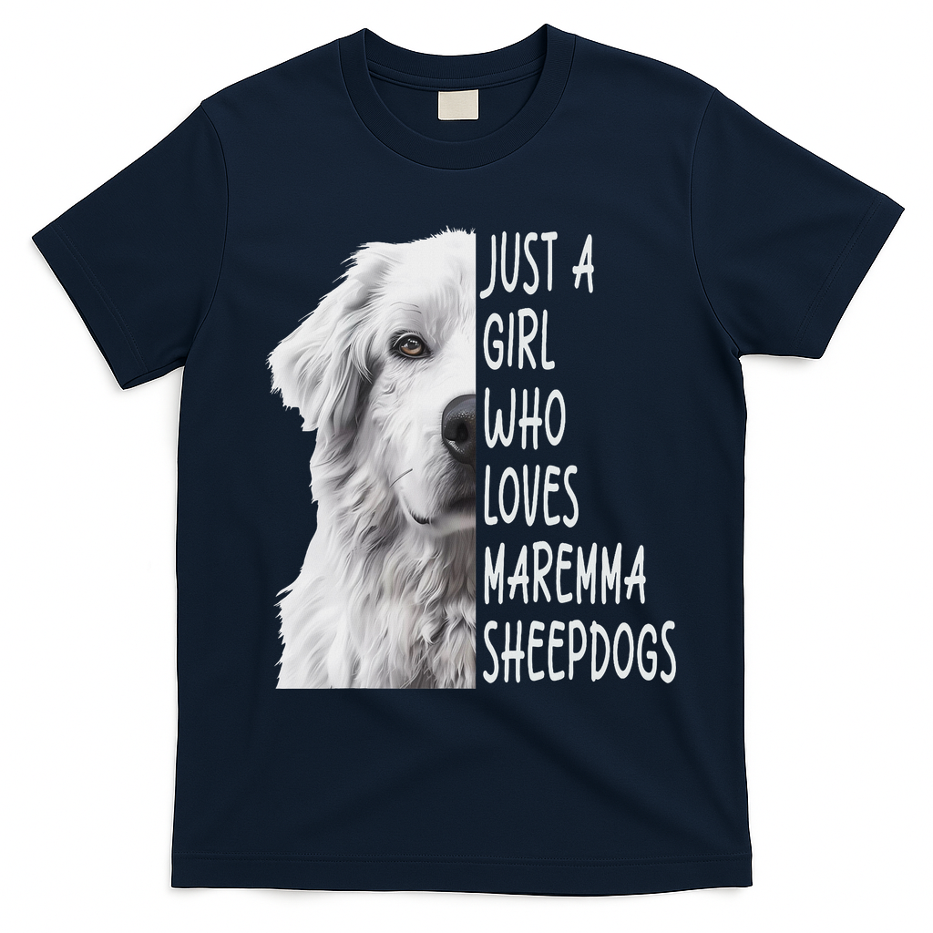 Just A Girl Who Loves Maremma Sheepdog T-Shirt - Navy Blue