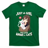 Just A Girl Who Loves Anime & Cats Cute Gifts T-Shirt