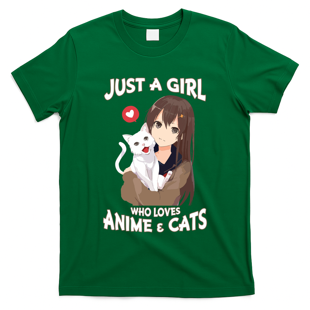 Just A Girl Who Loves Anime & Cats Cute Gifts T-Shirt