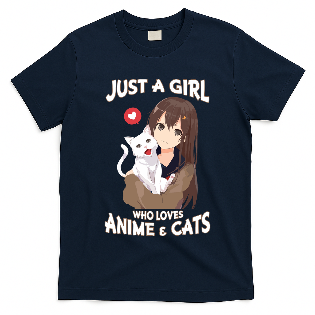 Just A Girl Who Loves Anime & Cats Cute Gifts T-Shirt
