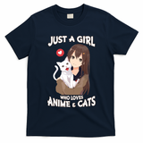 Just A Girl Who Loves Anime & Cats Cute Gifts T-Shirt