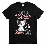 Just A Girl Who Loves Cats Tshirt Cute Cat Lover T-Shirt