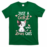 Just A Girl Who Loves Cats Tshirt Cute Cat Lover T-Shirt