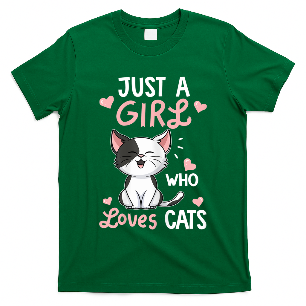 Just A Girl Who Loves Cats Tshirt Cute Cat Lover T-Shirt