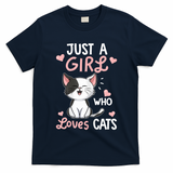 Just A Girl Who Loves Cats Tshirt Cute Cat Lover T-Shirt