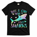 Just A Girl Who Loves Sharks Cute Shark Lover Themed T-Shirt