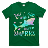 Just A Girl Who Loves Sharks Cute Shark Lover Themed T-Shirt