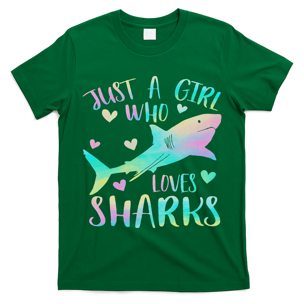 Just A Girl Who Loves Sharks Cute Shark Lover Themed T-Shirt