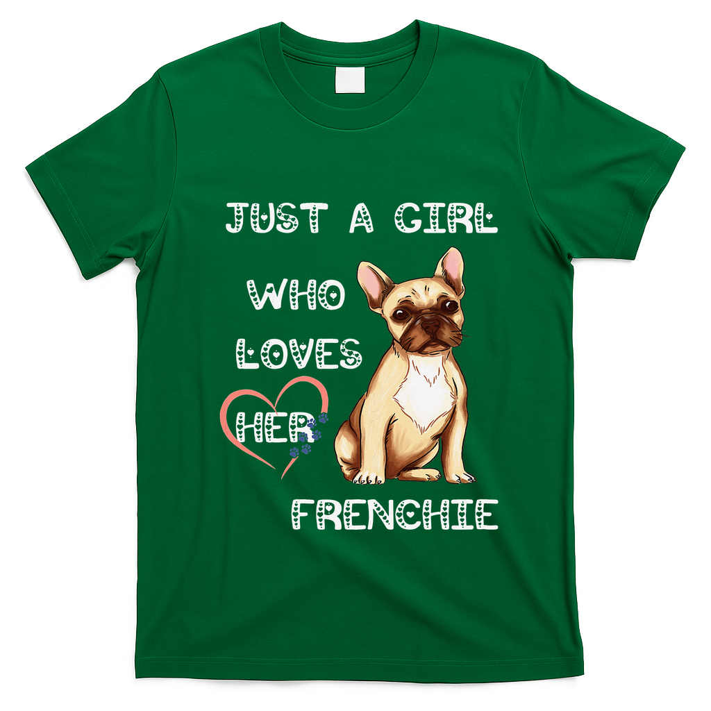 Just A Who Loves Her Frenchie Lover French Bulldog Dog T-Shirt - Irish Green