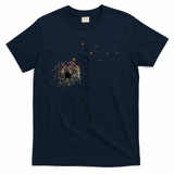 Just Breathe Dandelion And Buterflies Summer Top T-Shirt - Navy