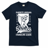 Jeanerette Blues Louisiana Vintage Baseball Team T-Shirt - Navy