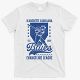 Jeanerette Blues Louisiana Vintage Baseball Team T-Shirt - White