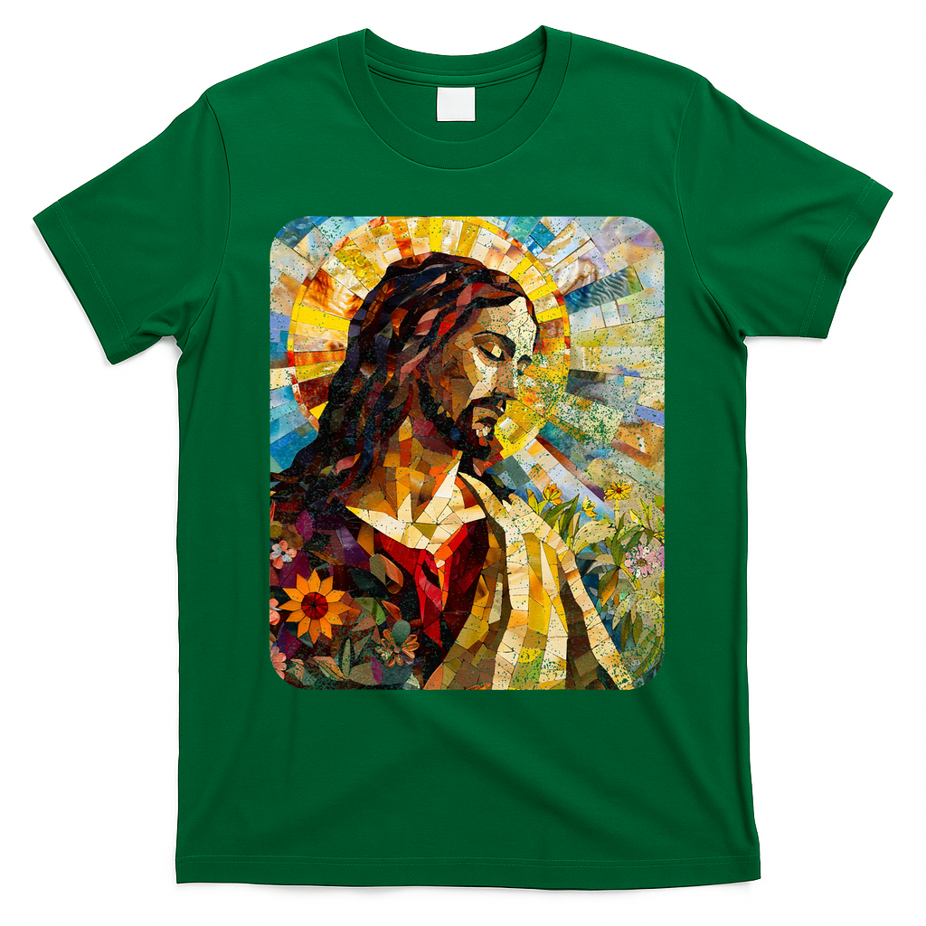 Jesus Christ Renaissance Art Church T-Shirt - Irish Green