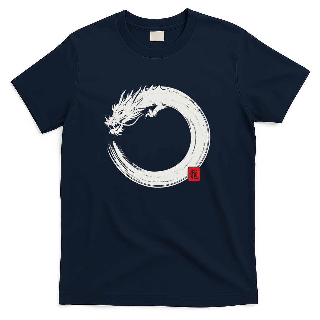 Japanese Dragon Enso Circle - Navy
