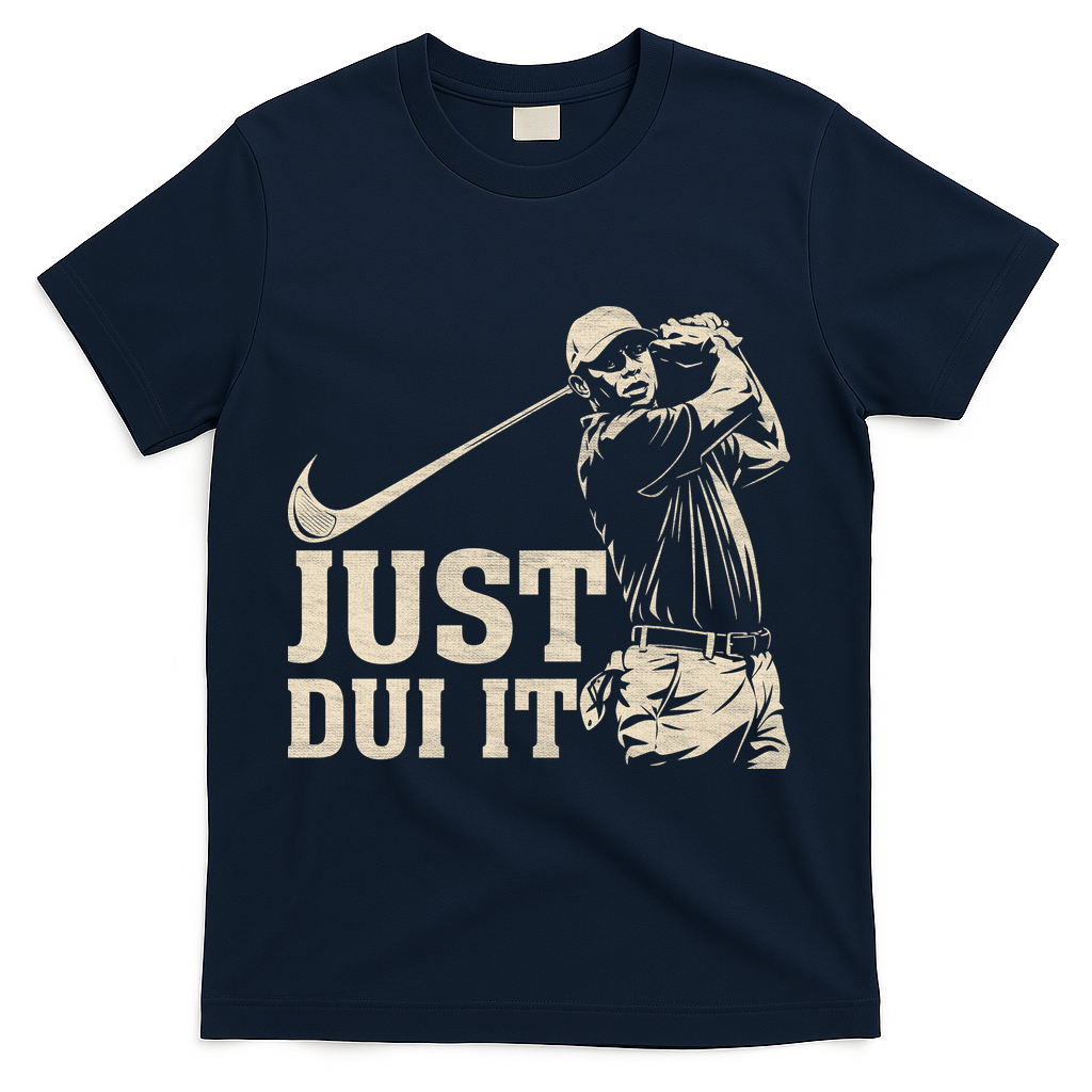 Just Dui It Funny Golf Parody T-Shirt - Navy
