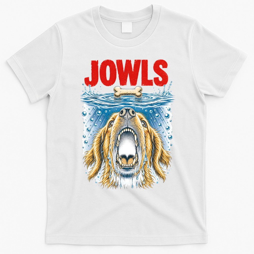 Jowls Dog Movie Parody Poster Meme T-Shirt - White
