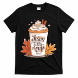 Jesus Fills My Cup Autumn Christian T-Shirt - Black