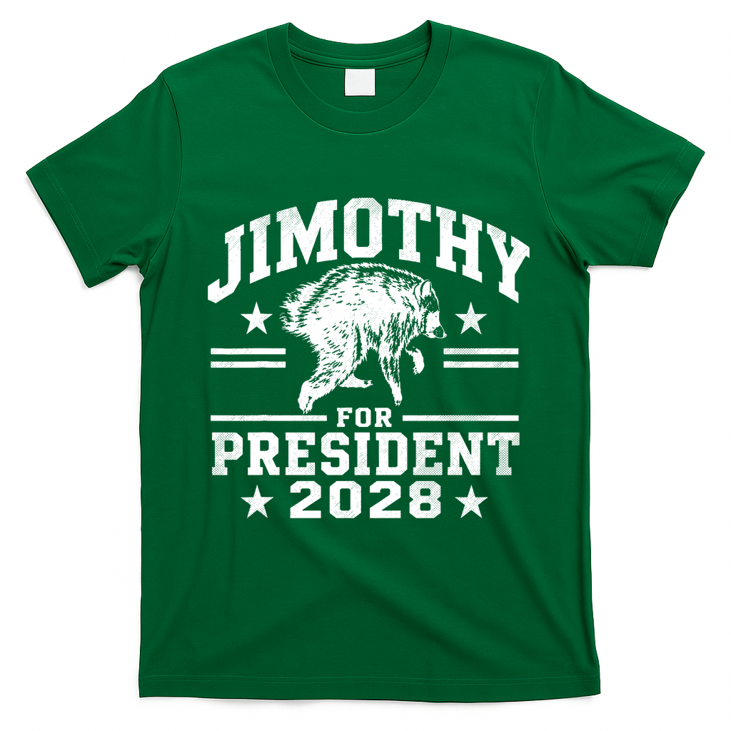 Jimothy For President 2028 Viral Racoon T-Shirt - Irish Green