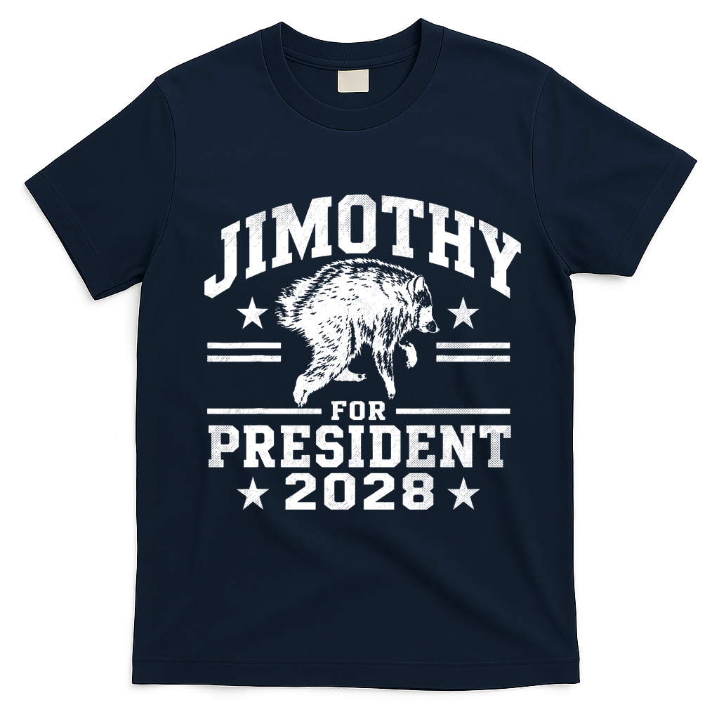 Jimothy For President 2028 Viral Racoon T-Shirt - Navy Blue