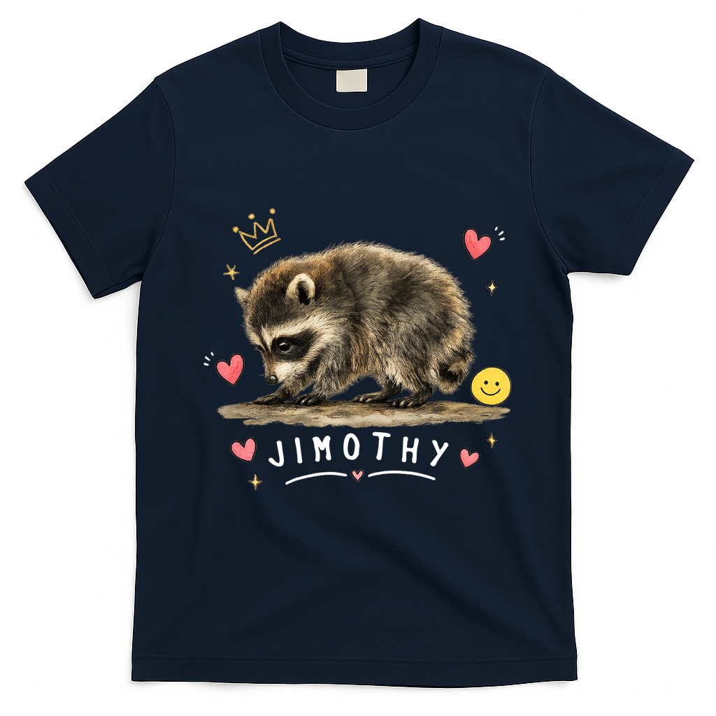 Jimothy Famous Seattle Raccoon T-Shirt - Navy Blue