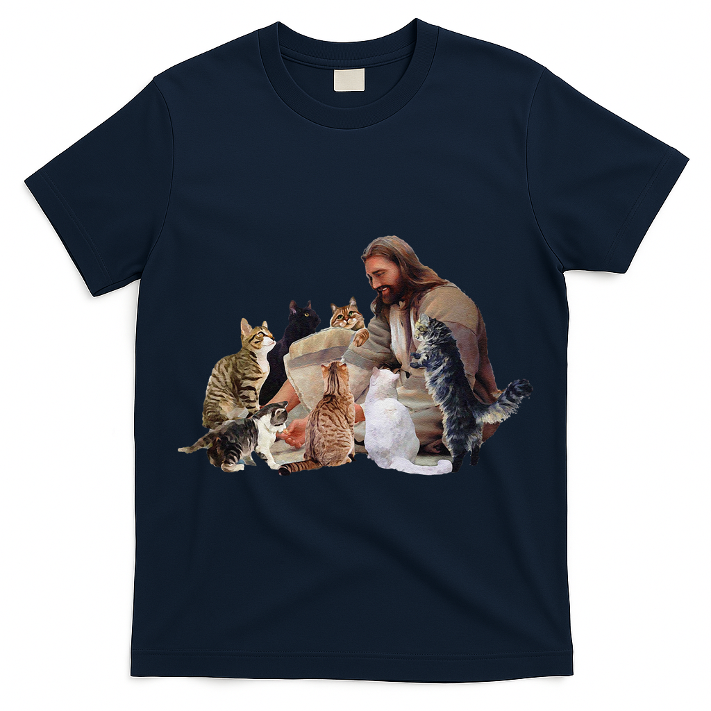 Jesus Hugs Cats Funny Cats T-Shirt